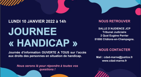 JOURNEE HANDICAP OUVERTE A TOUS  organisée par le CDAD de la Marne autour de plusieurs intervenants!!!!!!!
