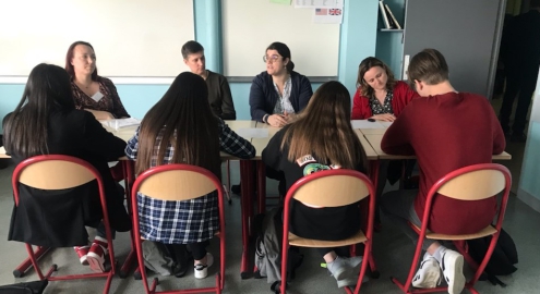 Présentation des métiers de la Justice au Carrefour des Métiers du collège Nicolas APPERT de Châlons-en-Champagne